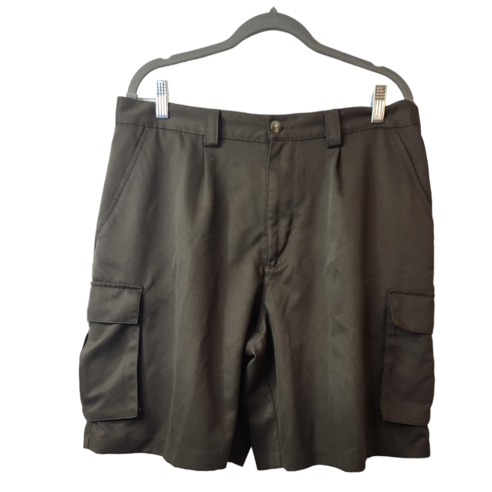 Croft & Barrow Men's Olive Green Front Pleat Cargo Pants Size 34